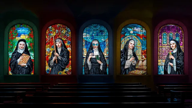 Tutte insieme all'abbazia