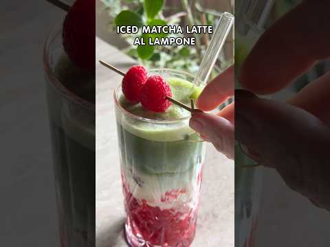 Iced matcha latte al lampone 🍵 Stupendo, rinfrescante e davvero buonissimo 💖